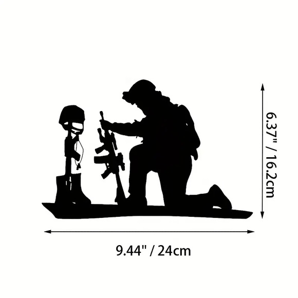 🇺🇸🕊Patriotic Soldier Praying On The Battlefield Graphic Quality Vinyl Decal! - Picture 3 of 5